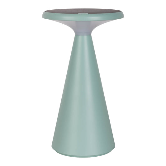 Außentischleuchten - Solar-Akku-Tischleuchte "PALU" mint, Tischlampe für den Außenbereich im Design Style aus Kunststoff in mint, 20 cm hoch, Ø 11,5 cm, LED Platine dimmbar Berührungssensor Inkl. Memoryfunktion