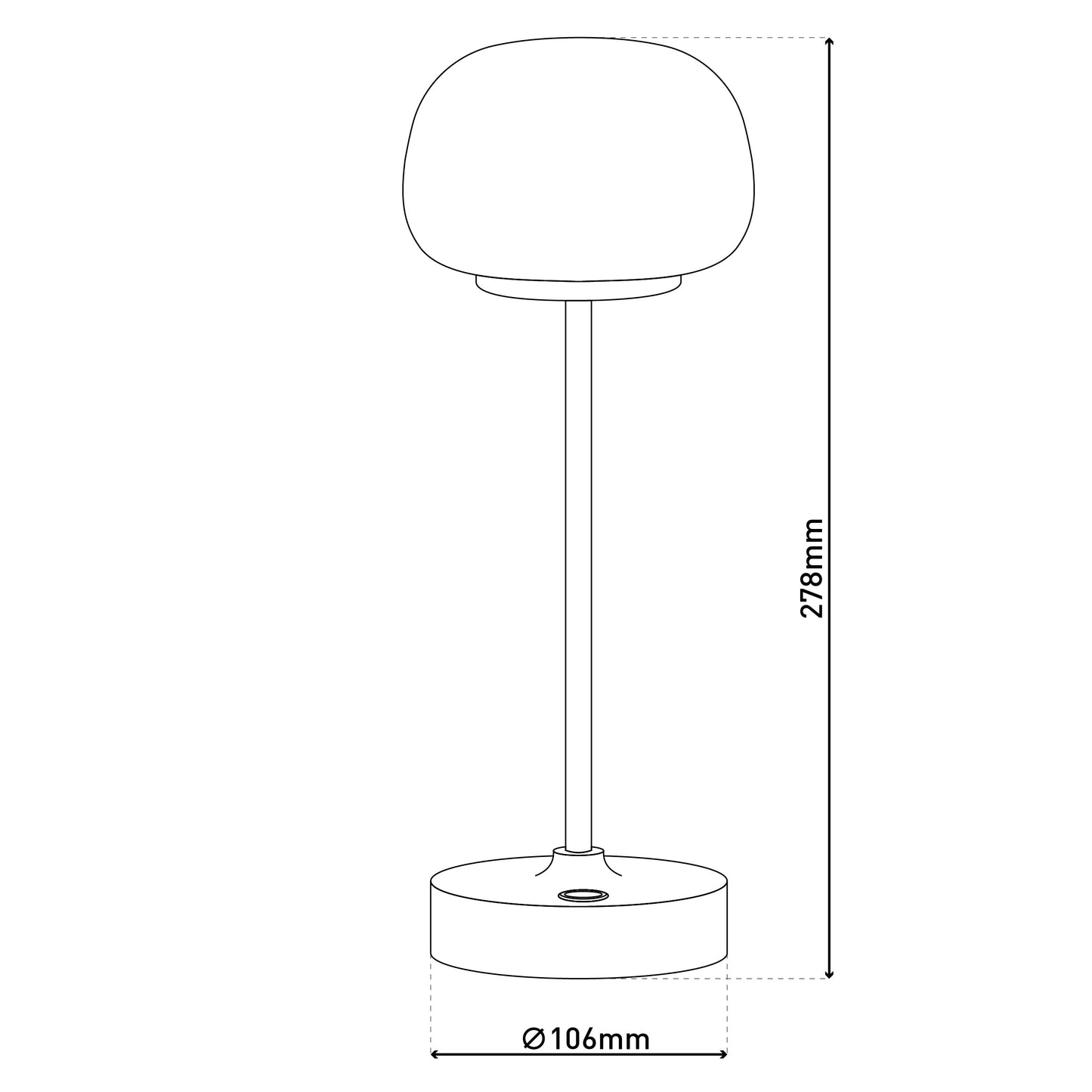 LED Akku-/Tischleuchte "PINA" H: 30cm beige