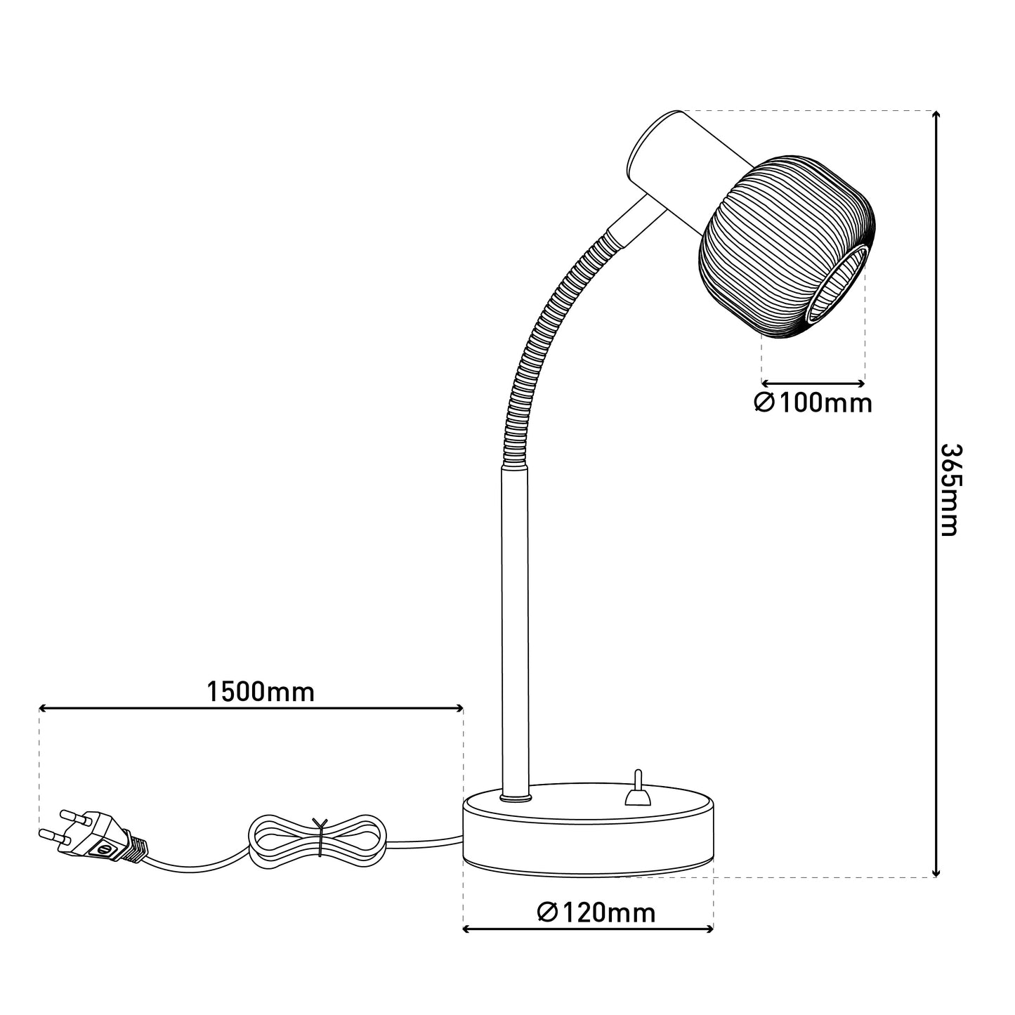 Tischleuchte "LEARTA" H: 36,5cm messing-matt
