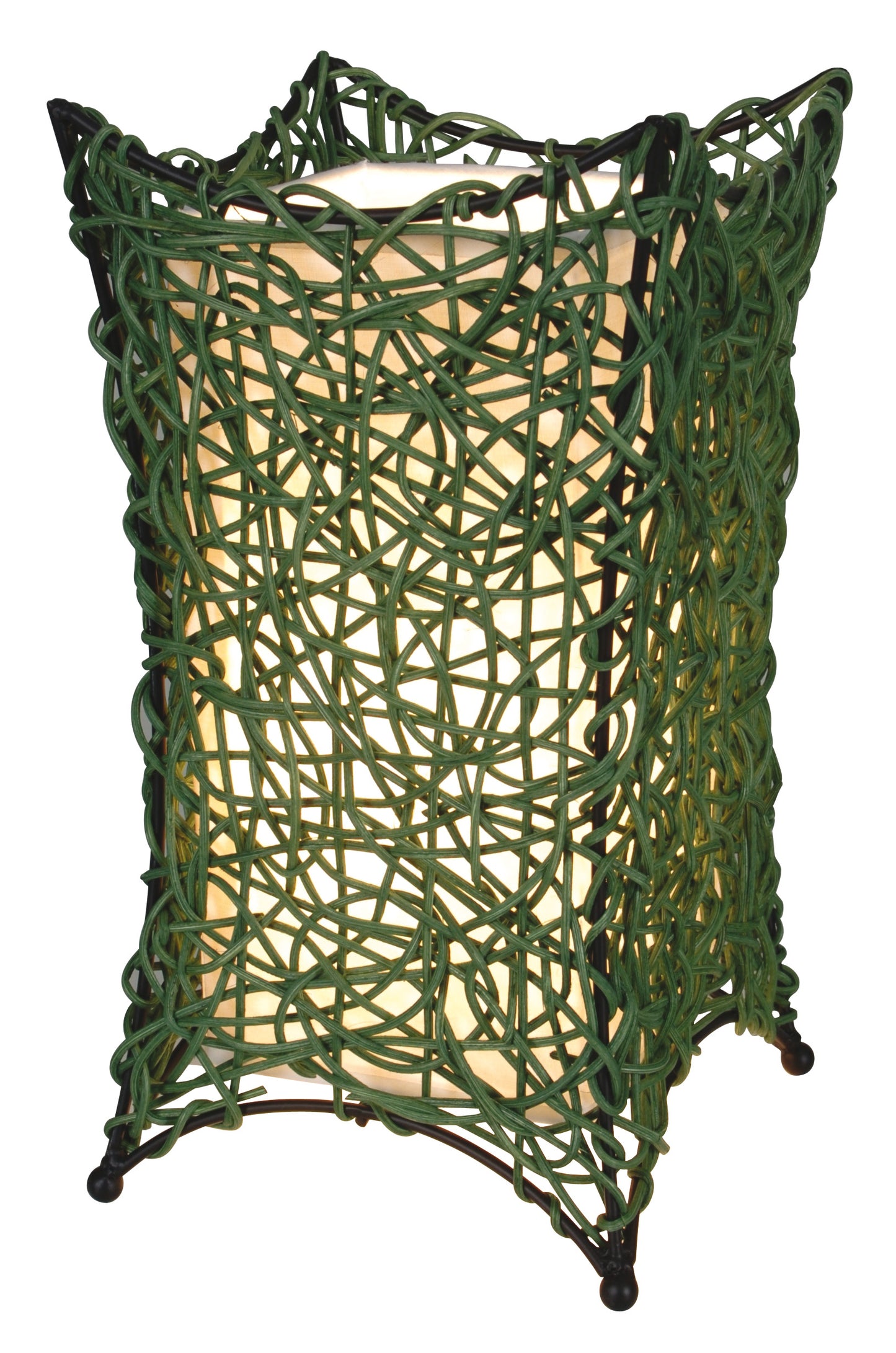 Korbtischleuchte H: 30cm grün