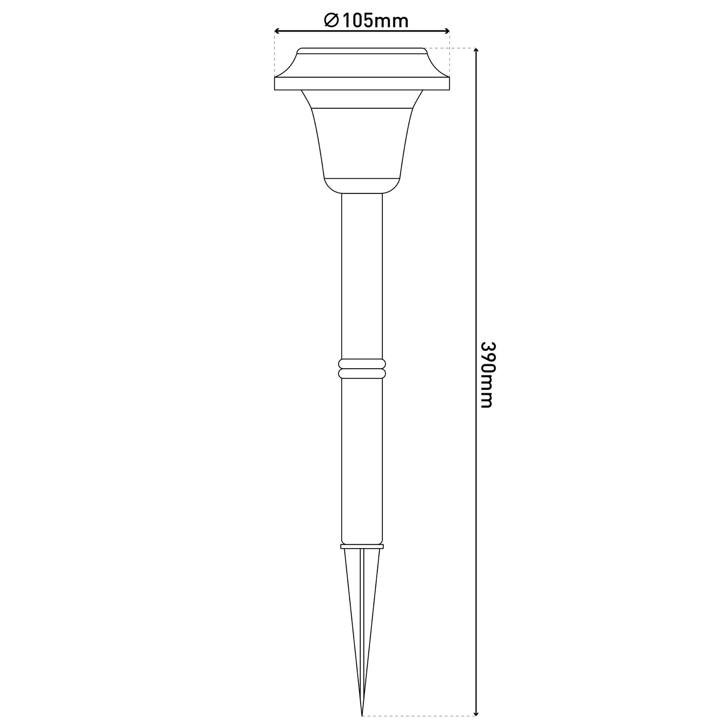 6er-Set LED Solar-/Erdspieß "GUSTAV" Ø: 39 cm