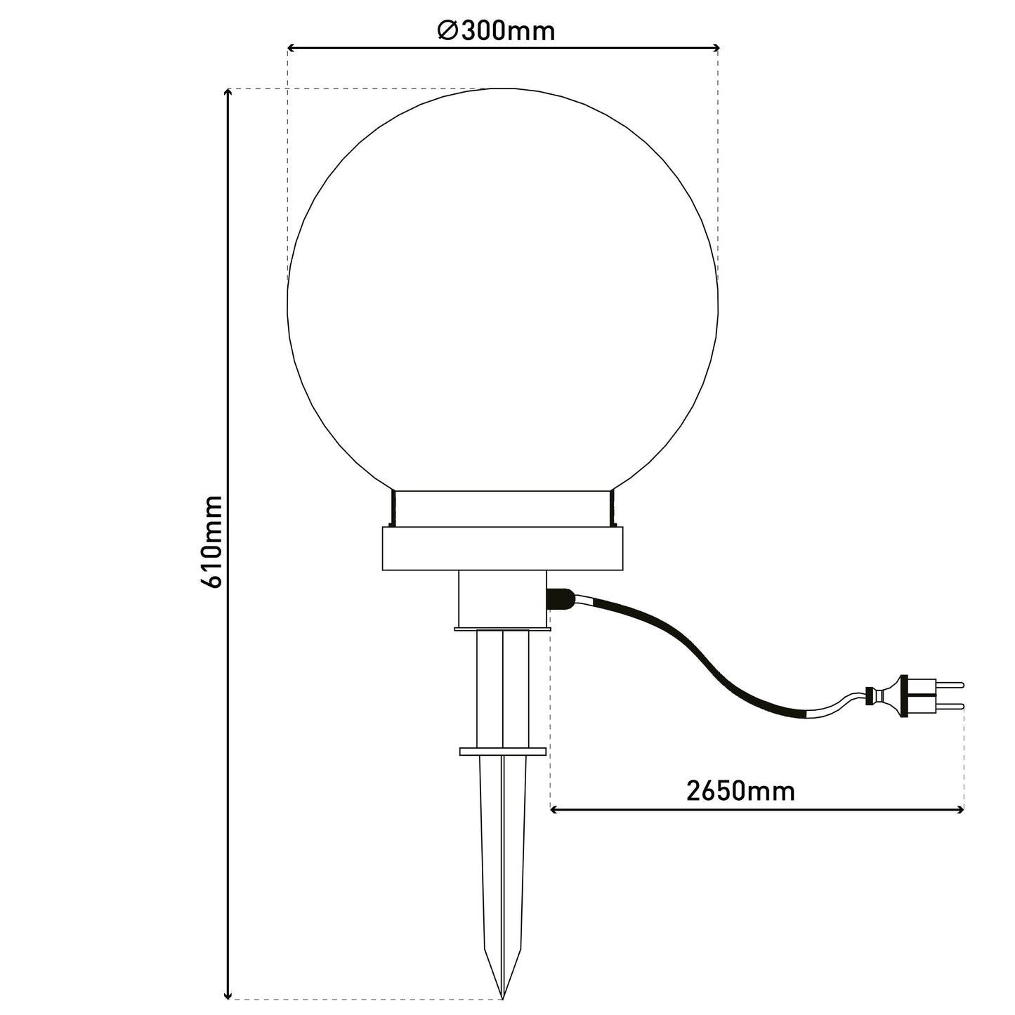 Außen Kugelerdspieß d: 30cm "Ball"