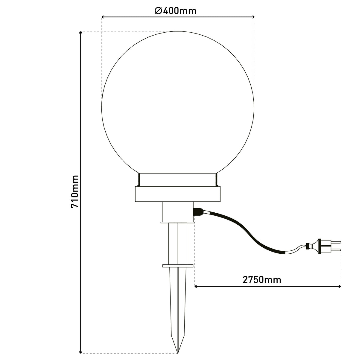 Außen Kugelerdspieß D: 40 cm "BALL"