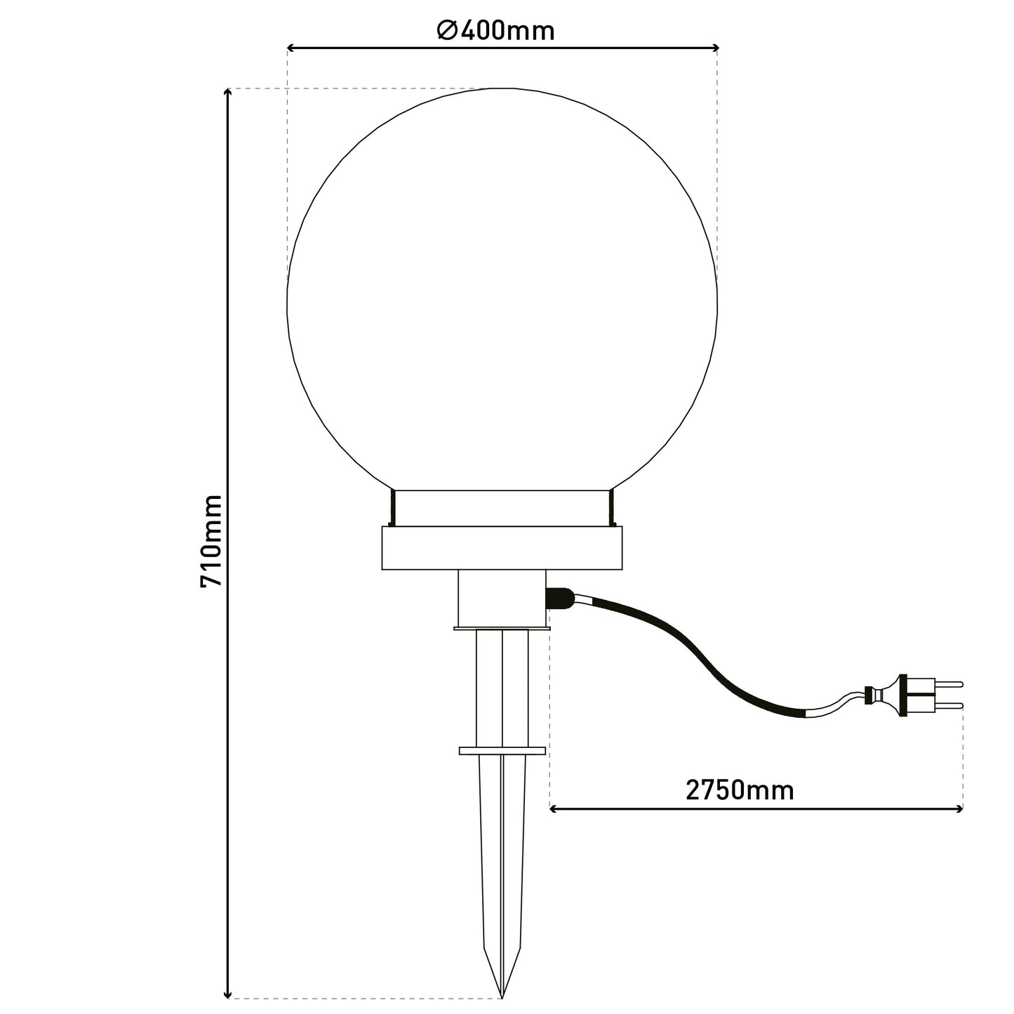 Außen Kugelerdspieß "BALL" Ø: 40 cm