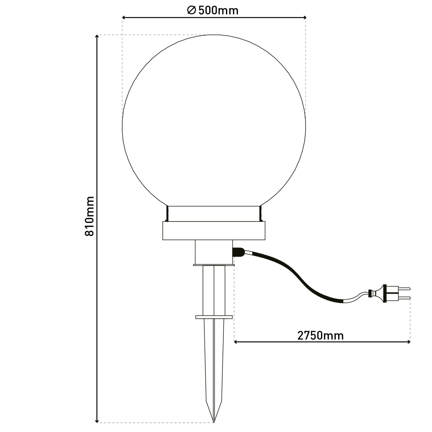Außen Kugelerdspieß "BALL" Ø: 50 cm