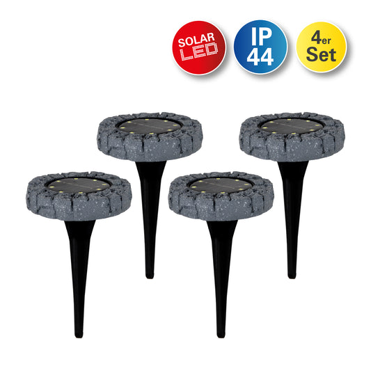 4er-Set LED Solar-/Bodenerdspieß "KIAN" Ø: 12 cm