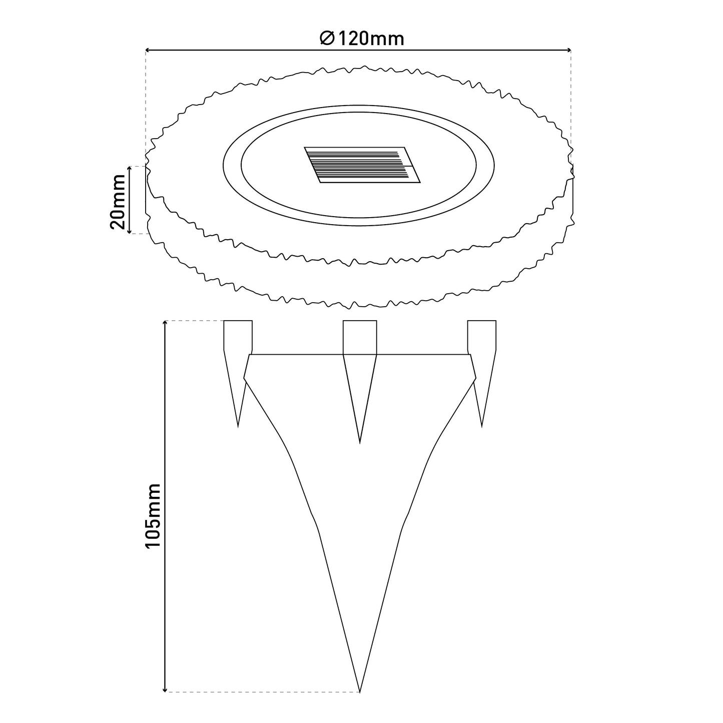 4er-Set LED Solar-/Bodenerdspieß "KIAN" Ø: 12 cm