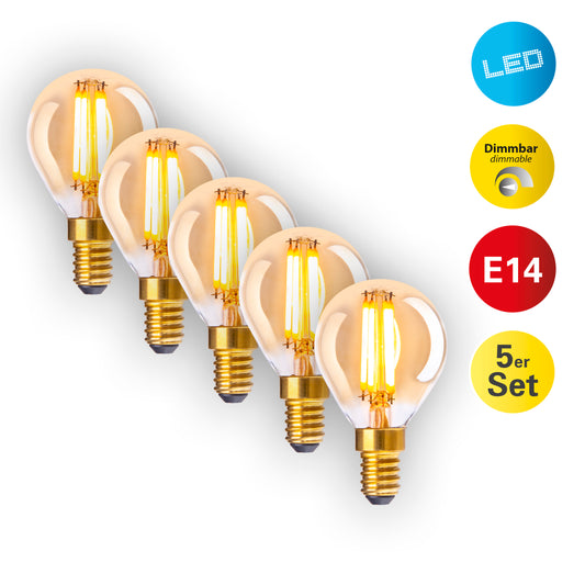 5er-Set LED Leuchtmittel "DILLY" H: 7,8cm warmweiß