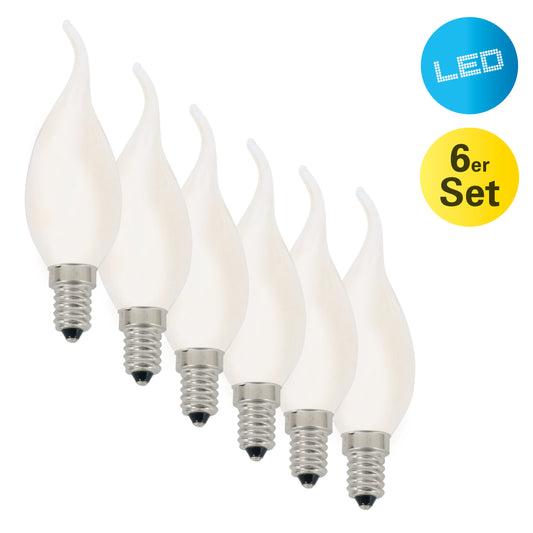 6er-Set LED-Kerze "Windstoß" E14 H: 12,3cm warmweiß