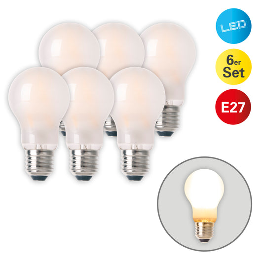 6er-Set LED Leuchtmittel "BOBS" E27/ 8W H: 10,8cm warmweiß