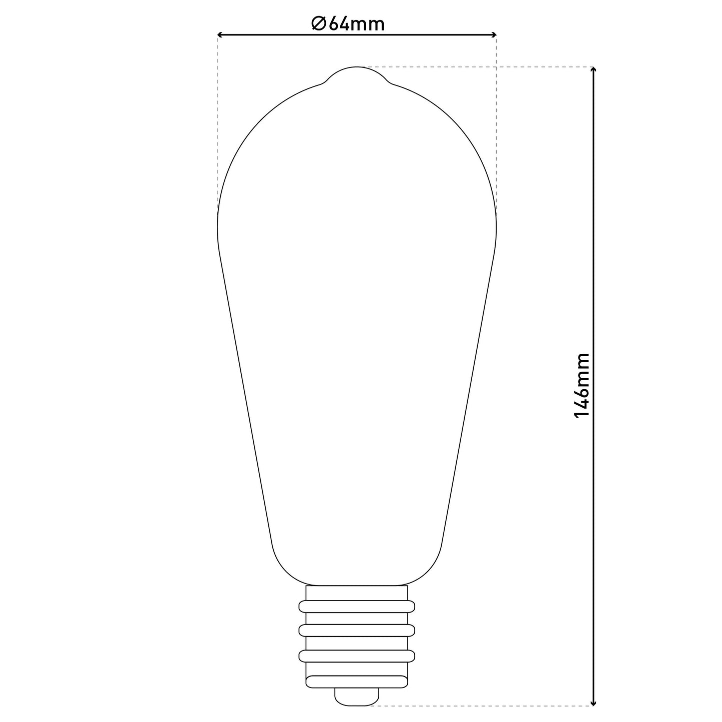 3er-Set E27 LED Leuchtmittel "DILLY" H: 14,6cm warmweiß