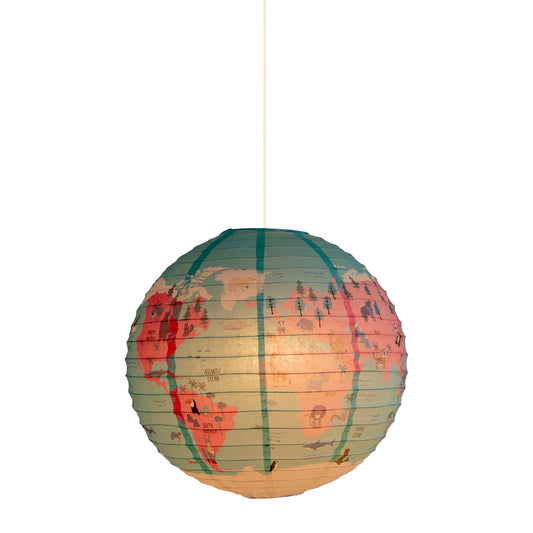Papierleuchte "Ballon Ø: 50 cm Weltkugel