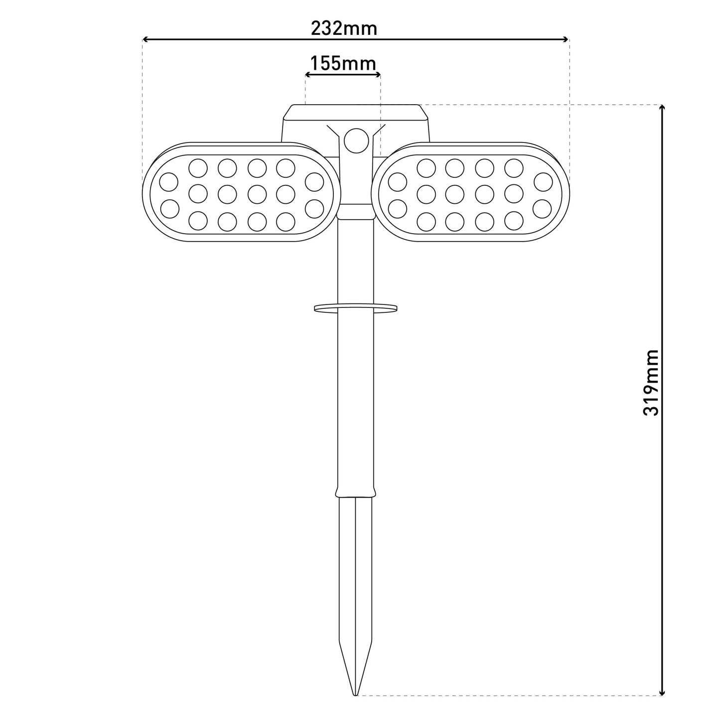 LED Solarstrahler "PACO" H: 42,6 cm