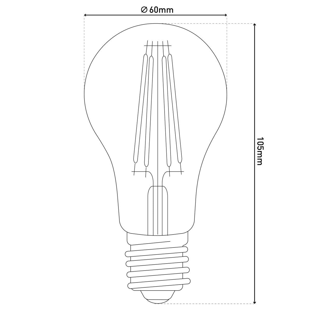 5er-Set E27 LED Leuchtmittel "DAFFY" H: 10,5cm warmweiß