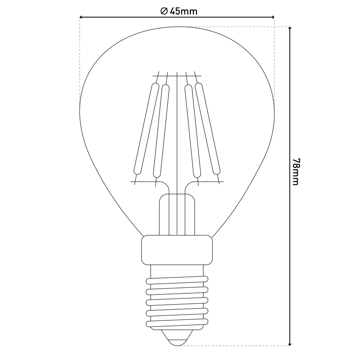 6er-Set E14 LED Leuchtmittel "DAFFY" H: 7,8cm warmweiß