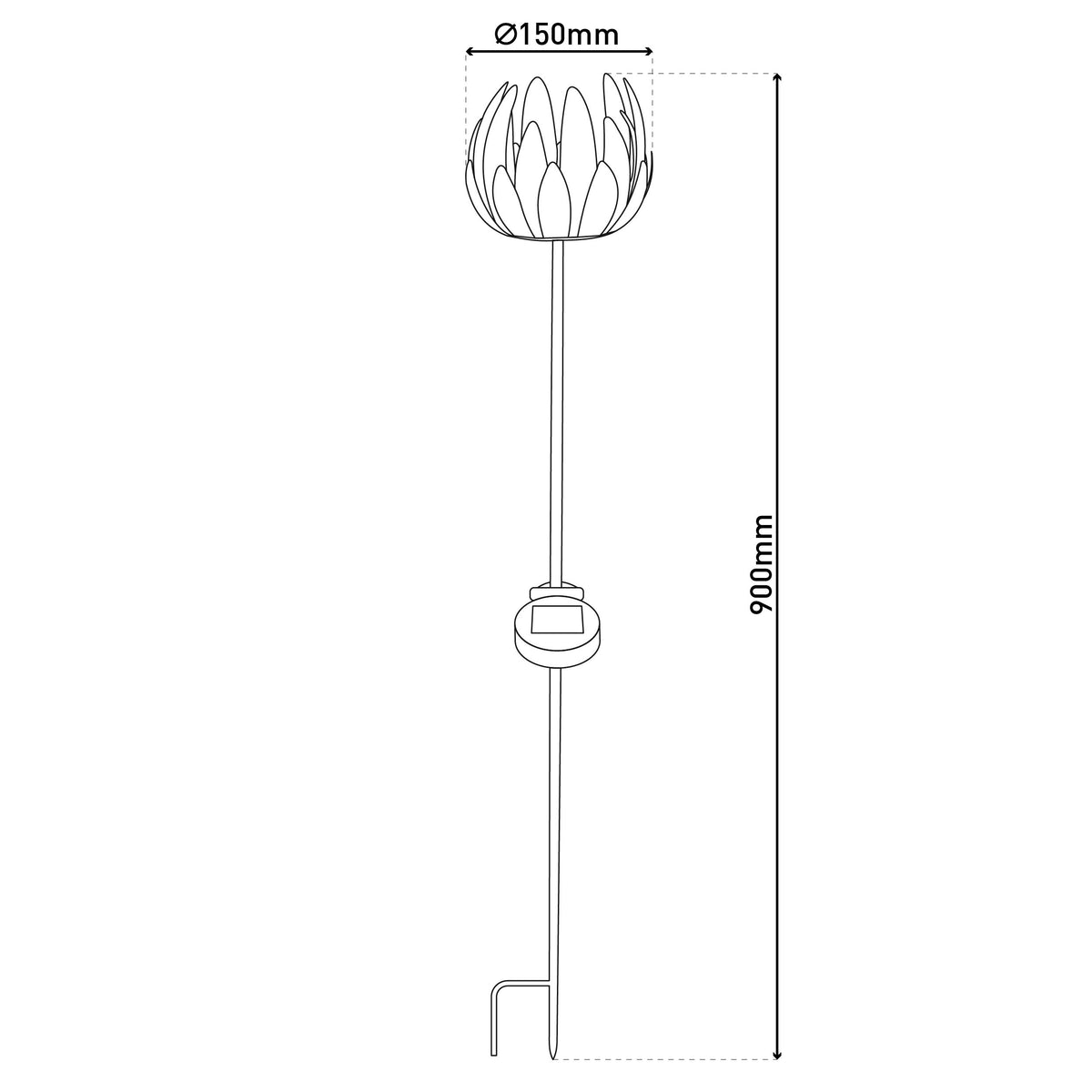 LED Solarspieß "BLUME" H: 90cm