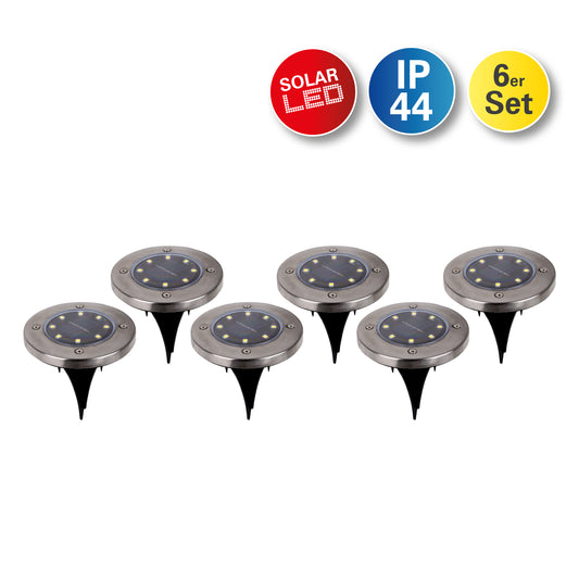 6er-Set LED Solar-/Bodenerdspieß "KIAN" Ø: 12 cm