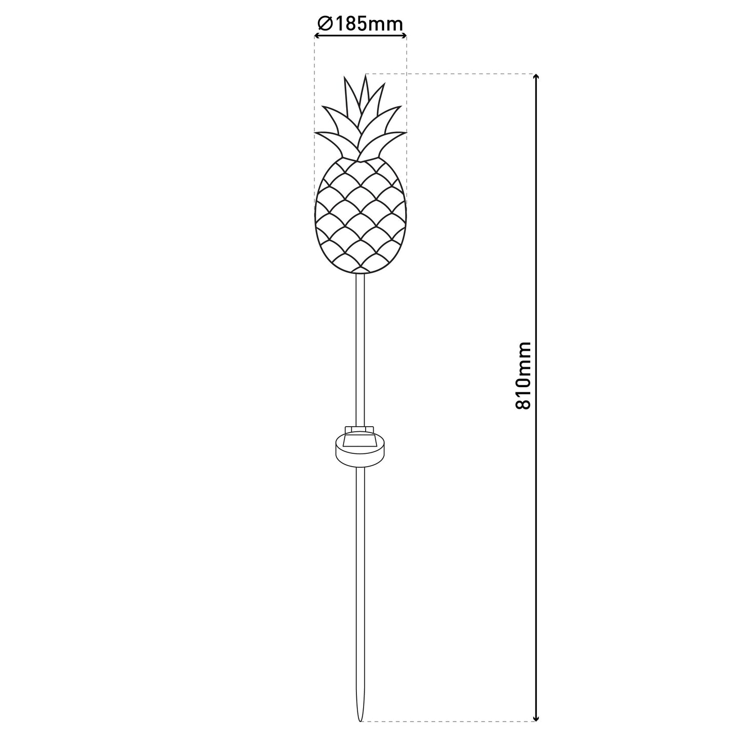 Solar Erdspieß "ANANAS" orange H: 81cm