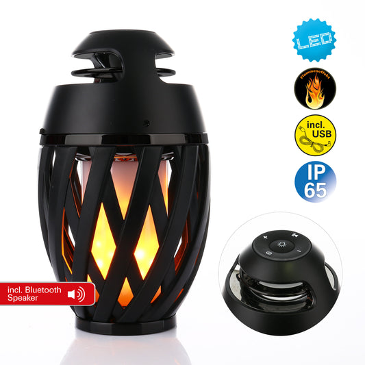 LED Tischleuchte "MUNA" H: 16,5cm inkl. BT-Speaker
