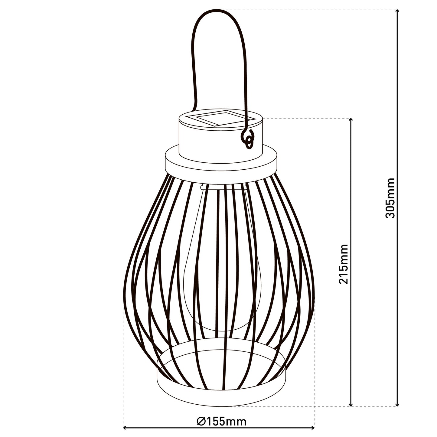 LED Deko-/Solarleuchte "BALUBO" H: 21,5cm silber
