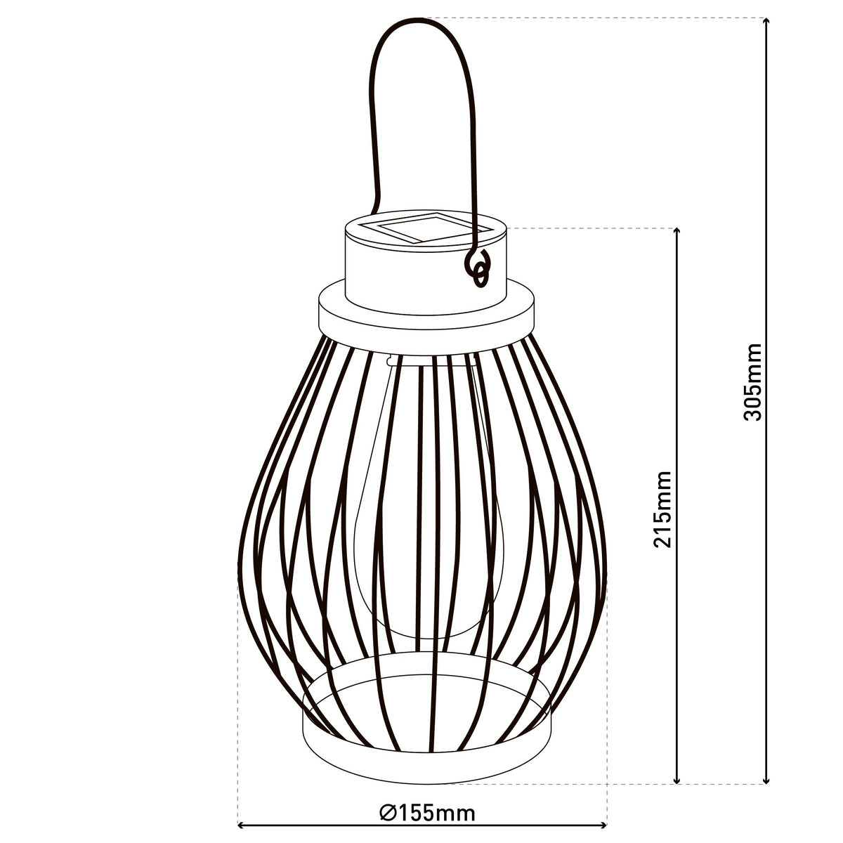LED Deko-/Solarleuchte "BALUBO" H: 21,5cm silber