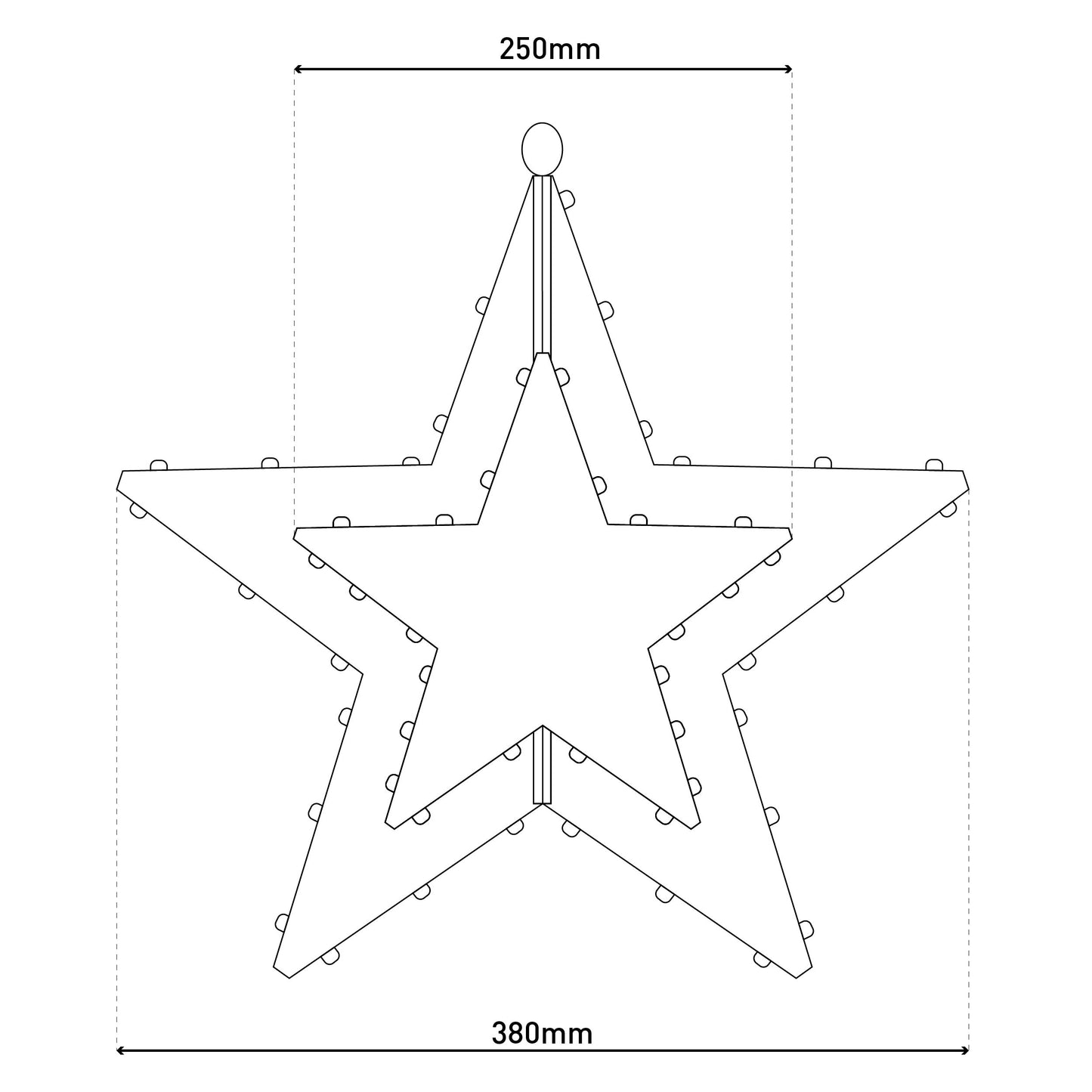 LED Outdoor Weihnachtsleuchte "Stern" Ø: 40 cm