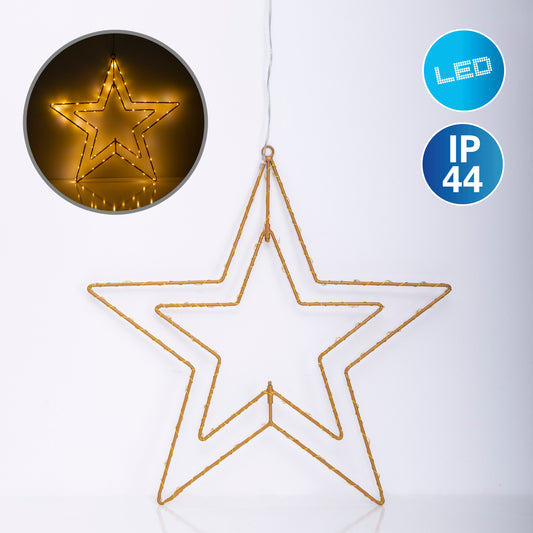 LED Outdoor Weihnachtsleuchte "Stern" Ø: 40 cm golden