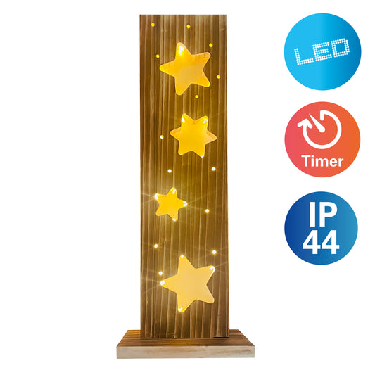LED-Holz-Weihnachtsleuchte "STERNE" H: 60 cm