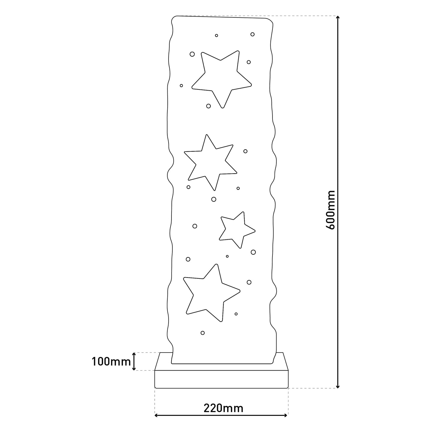 LED-Holz-Weihnachtsleuchte "STERNE" H: 60 cm