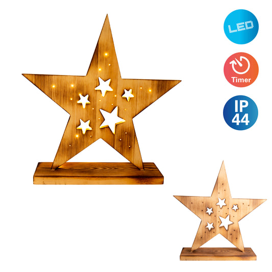 LED-Holzstern h: 49cm