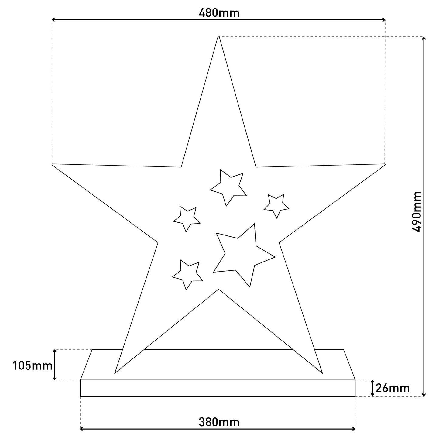 LED-Holzstern h: 49cm