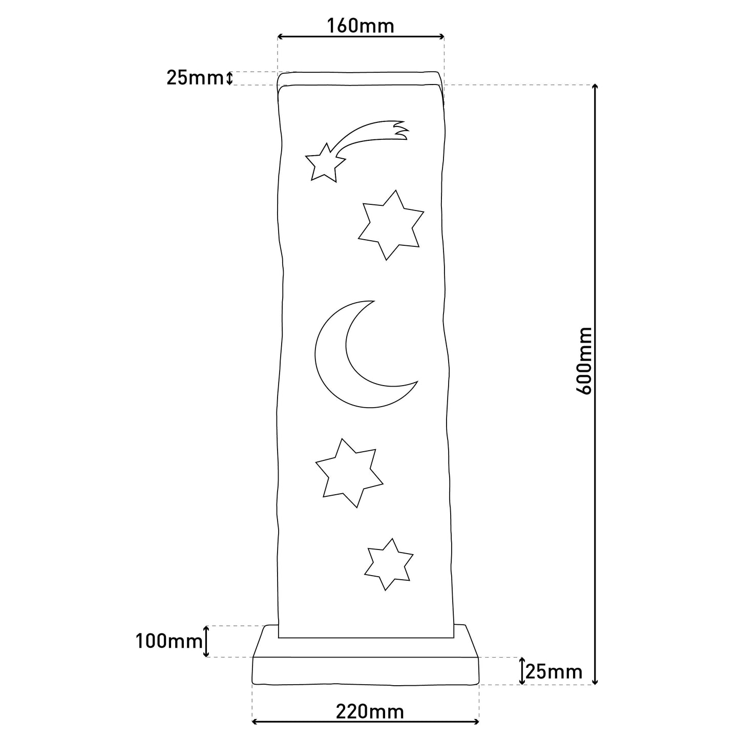 LED-Holz-Dekoleuchte Mond/Sterne h: 60cm