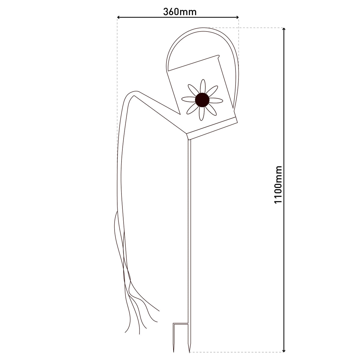 LED-Solar Erdspieß (Gießkanne) h: 110cm verzinkt
