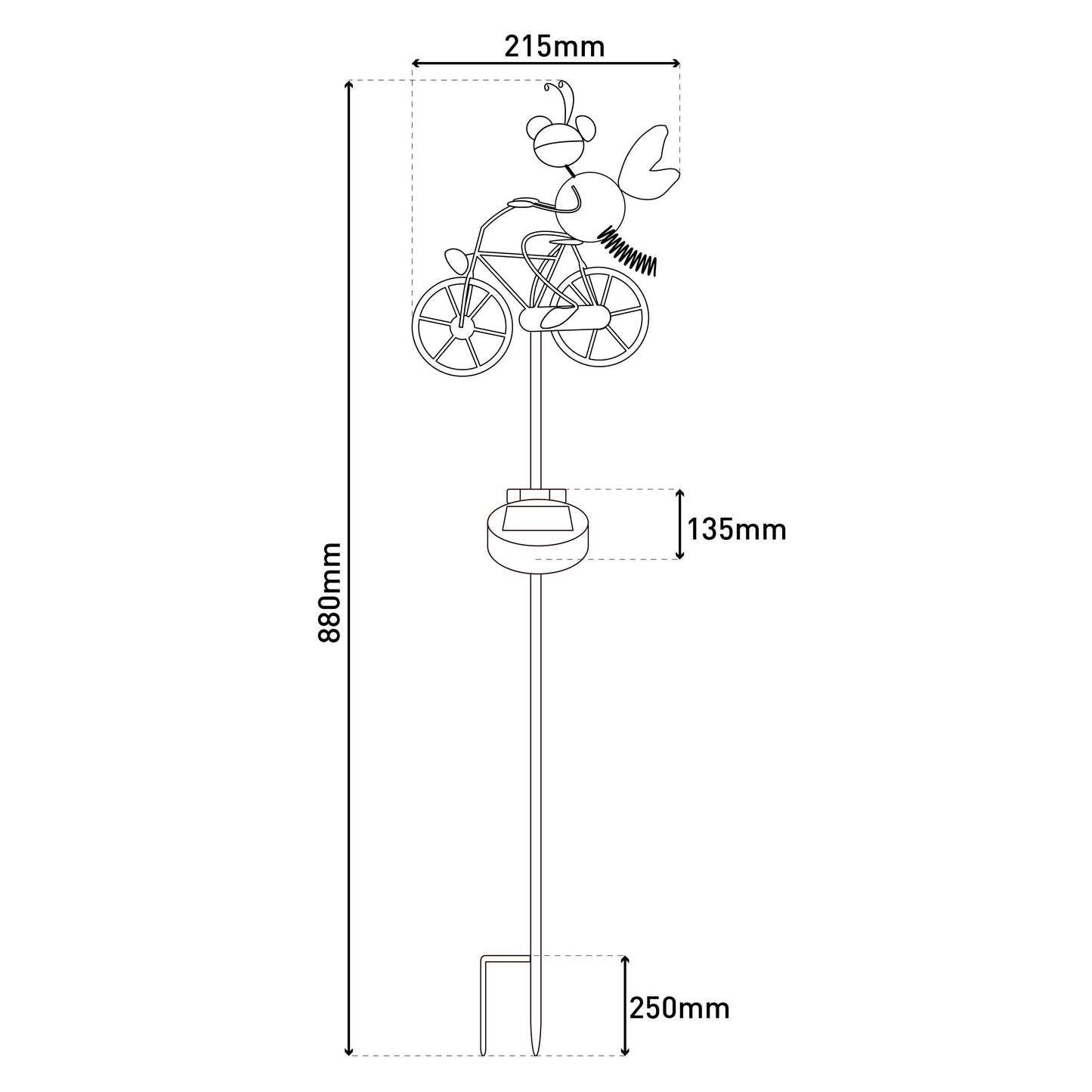 LED-Solar Erdspieß "BORELLA" braun H:88cm