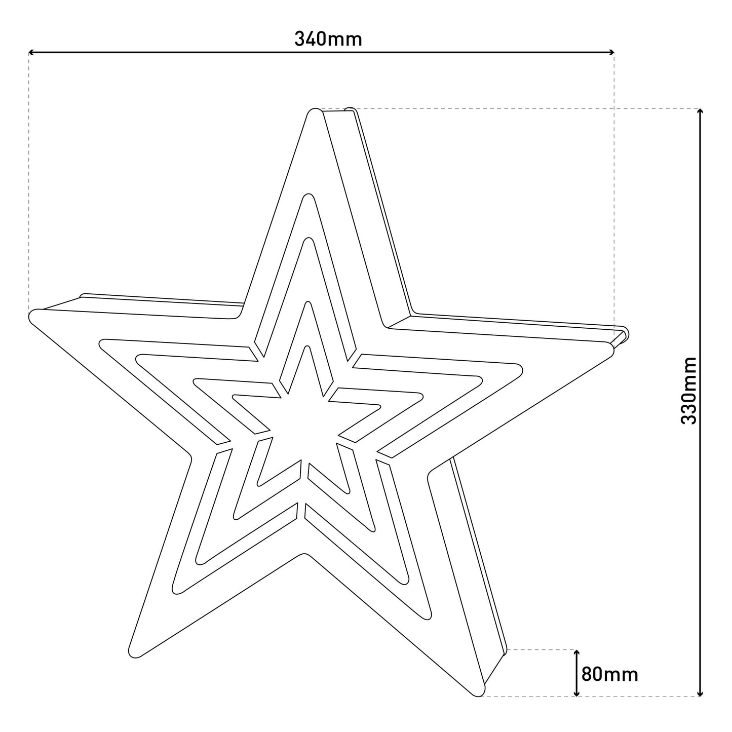 LED-Weihnachtsdeko "Stern" H: 33 cm