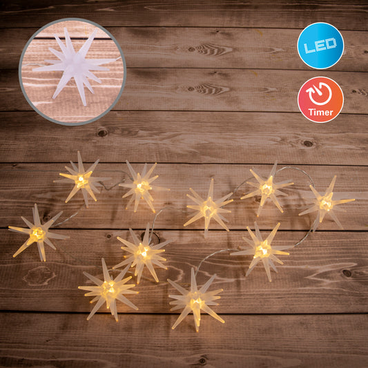 10er LED Lichterkette "3D-STERNE"