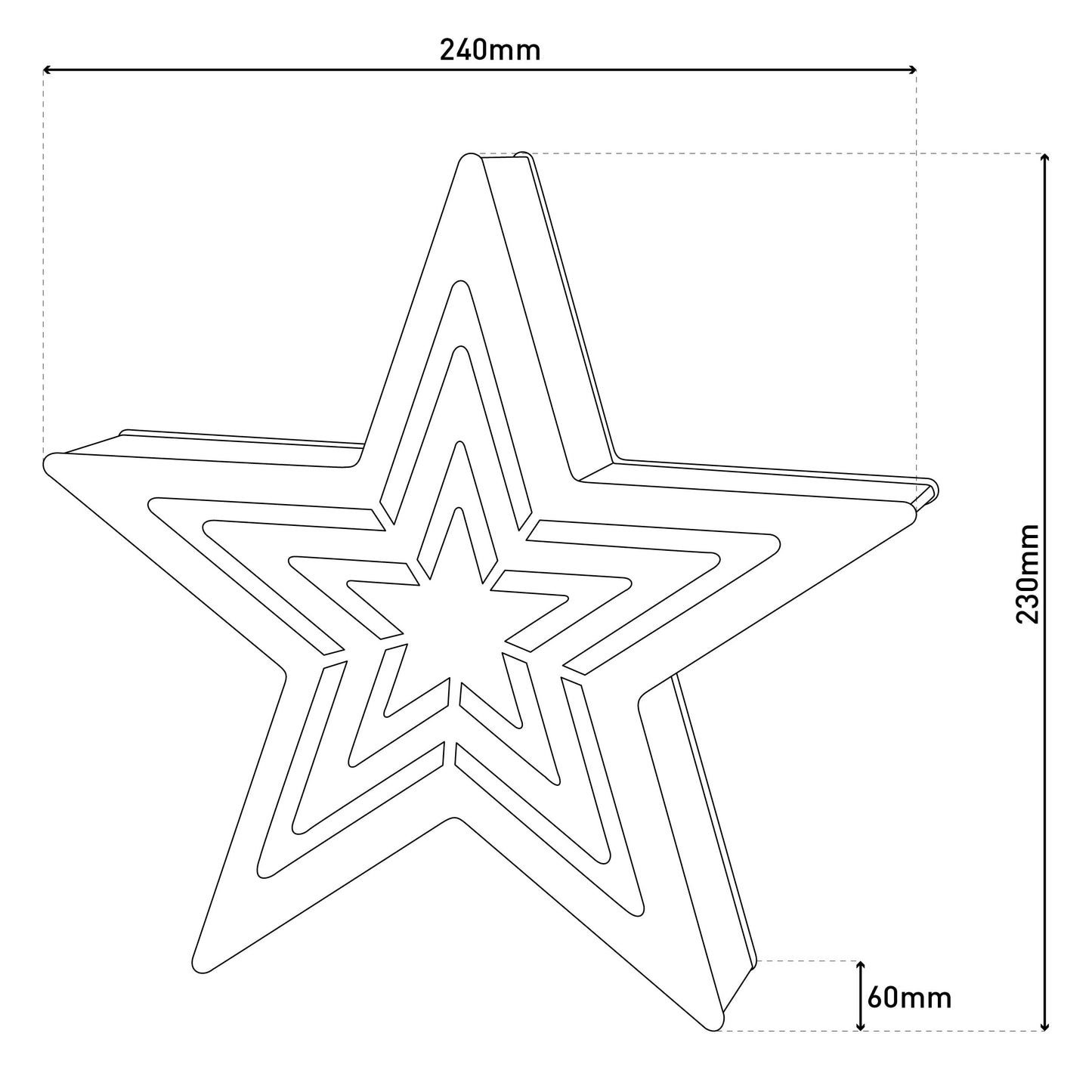 LED Weihnachtsdeko "STERN" H: 23cm