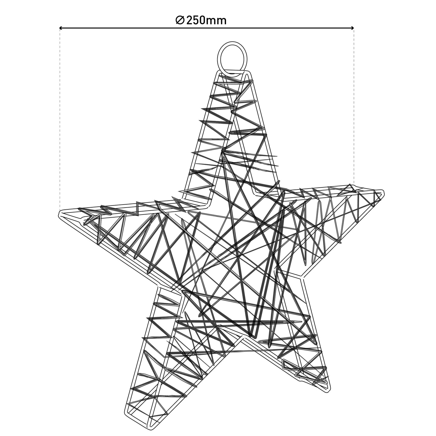 2er-Set LED Weihnachtsdeko "Metallstern" L/B: 25 cm