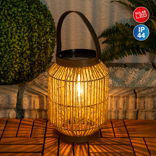 LED Solarleuchte "KORBINIAN" H: 30cm natur