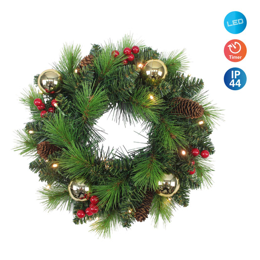 LED Weihnachtskranz "NOEL" Ø: 35cm gold