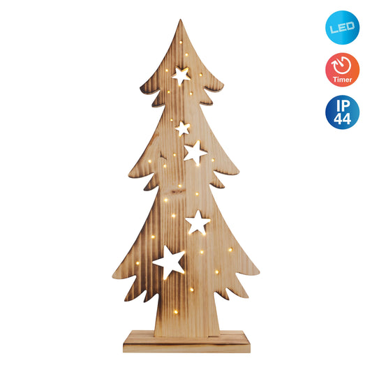 LED-Holz-Dekoleuchte "TANNENBAUM" H:80cm