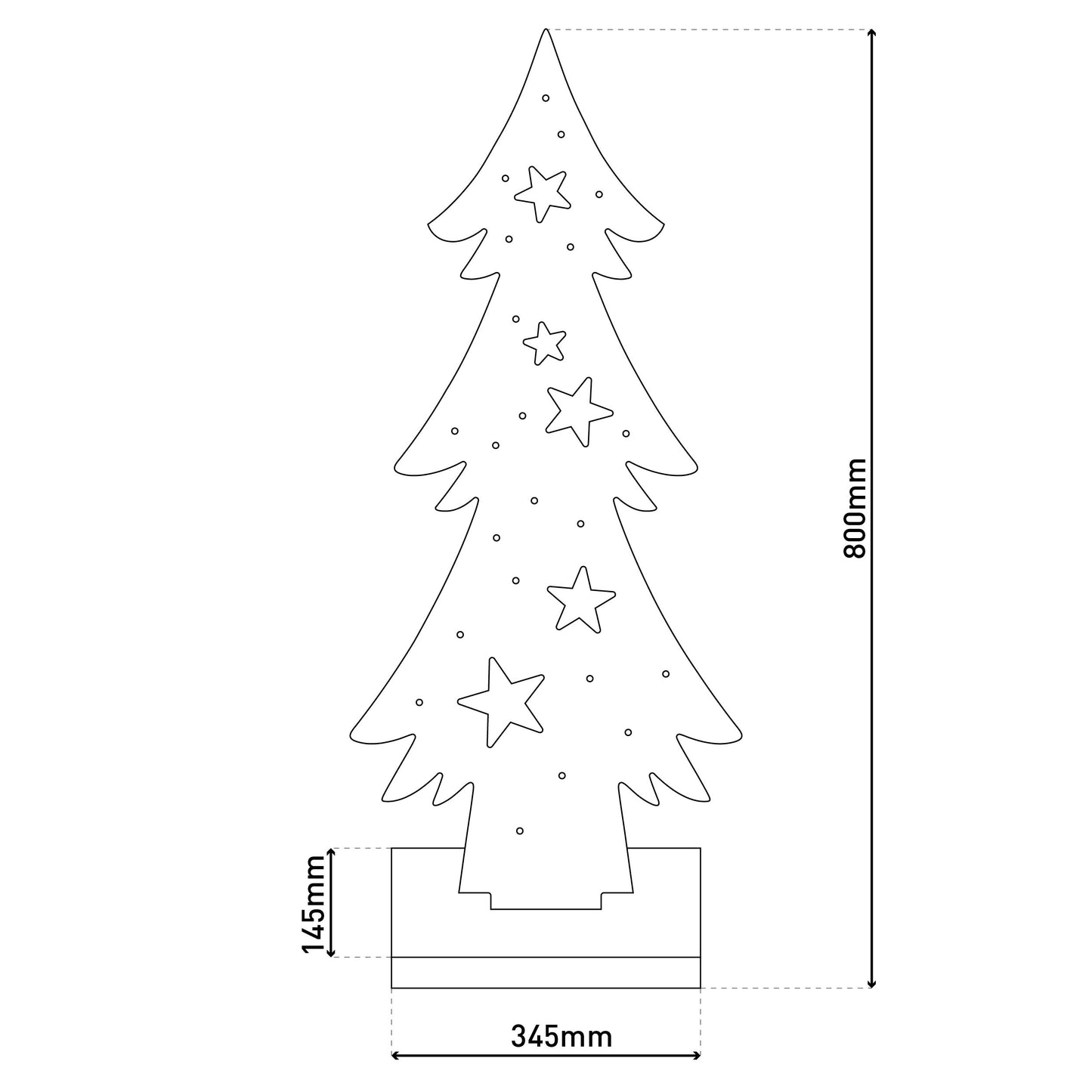 LED-Holz-Dekoleuchte "TANNENBAUM" H:80cm