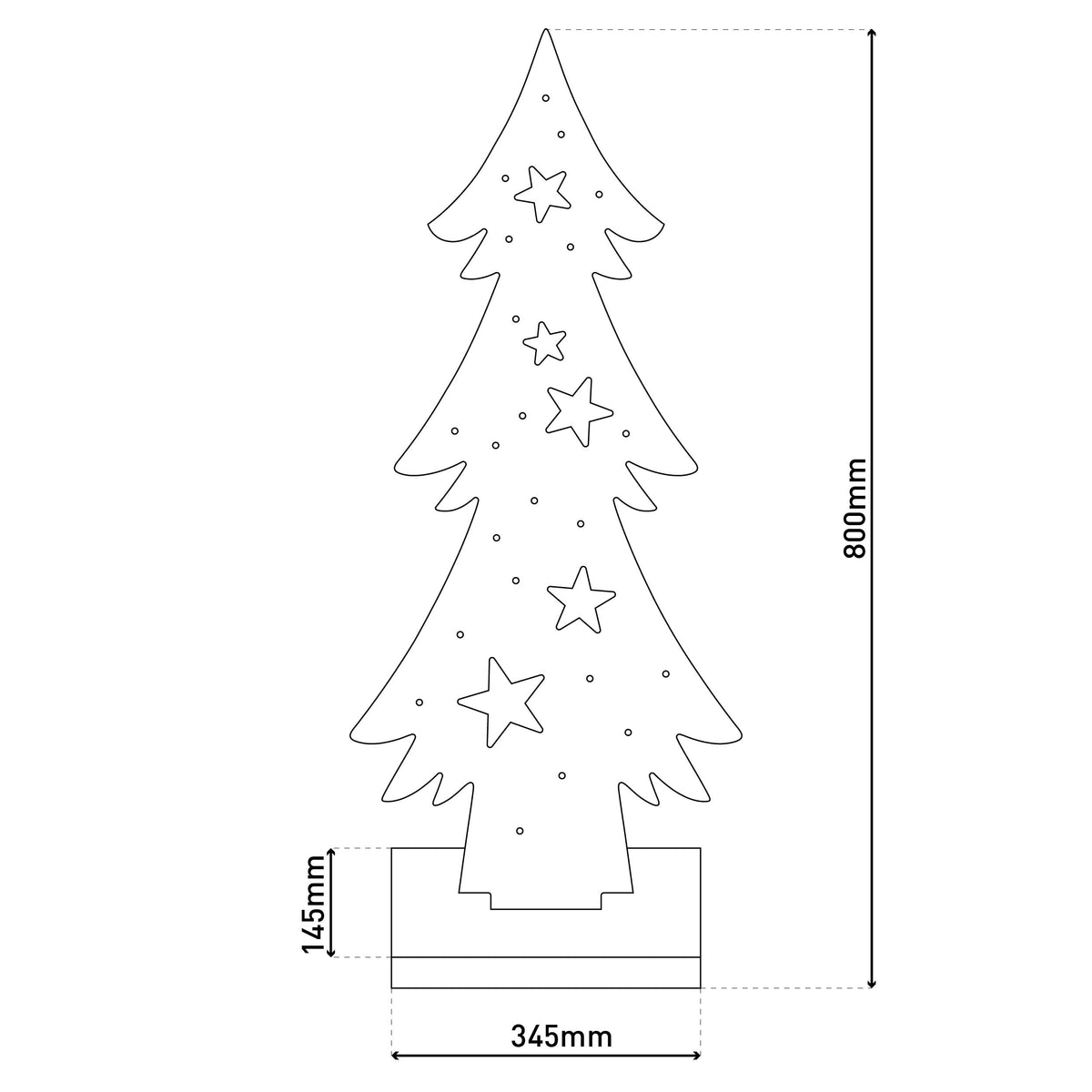 LED-Holz-Dekoleuchte "TANNENBAUM" H:80cm