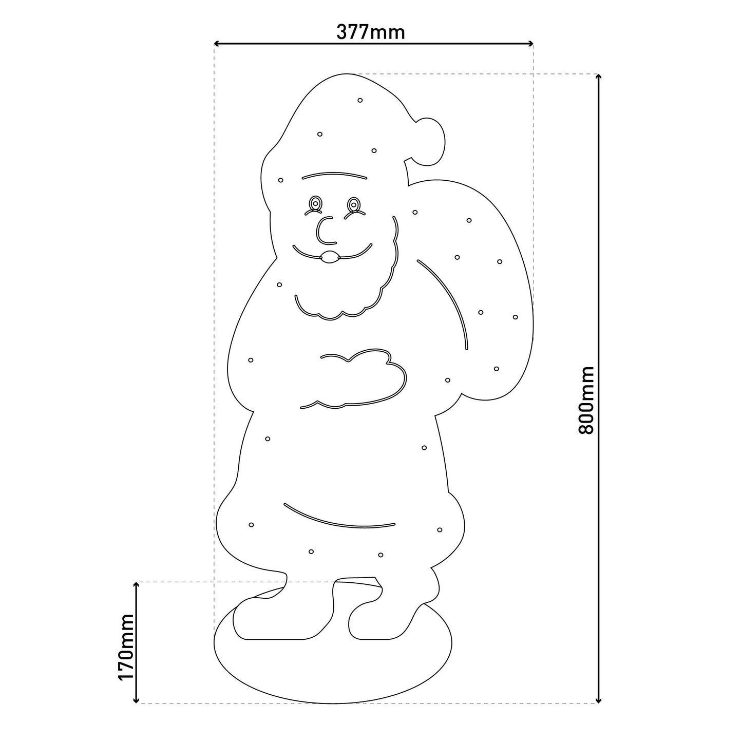 LED-Holz-Dekoleuchte "SANTA" groß