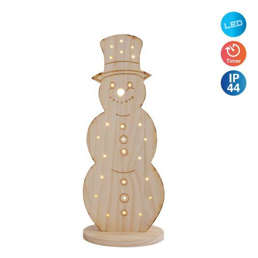LED-Holz-Dekoleuchte "SNOWY" klein