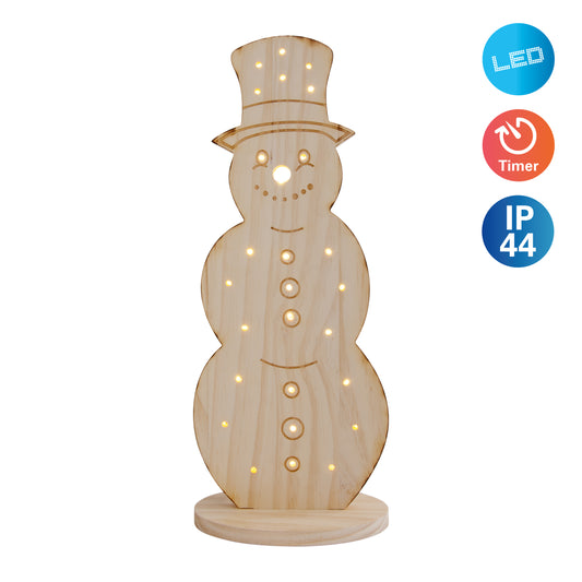 LED-Holz-Dekoleuchte "SNOWY" H:80cm