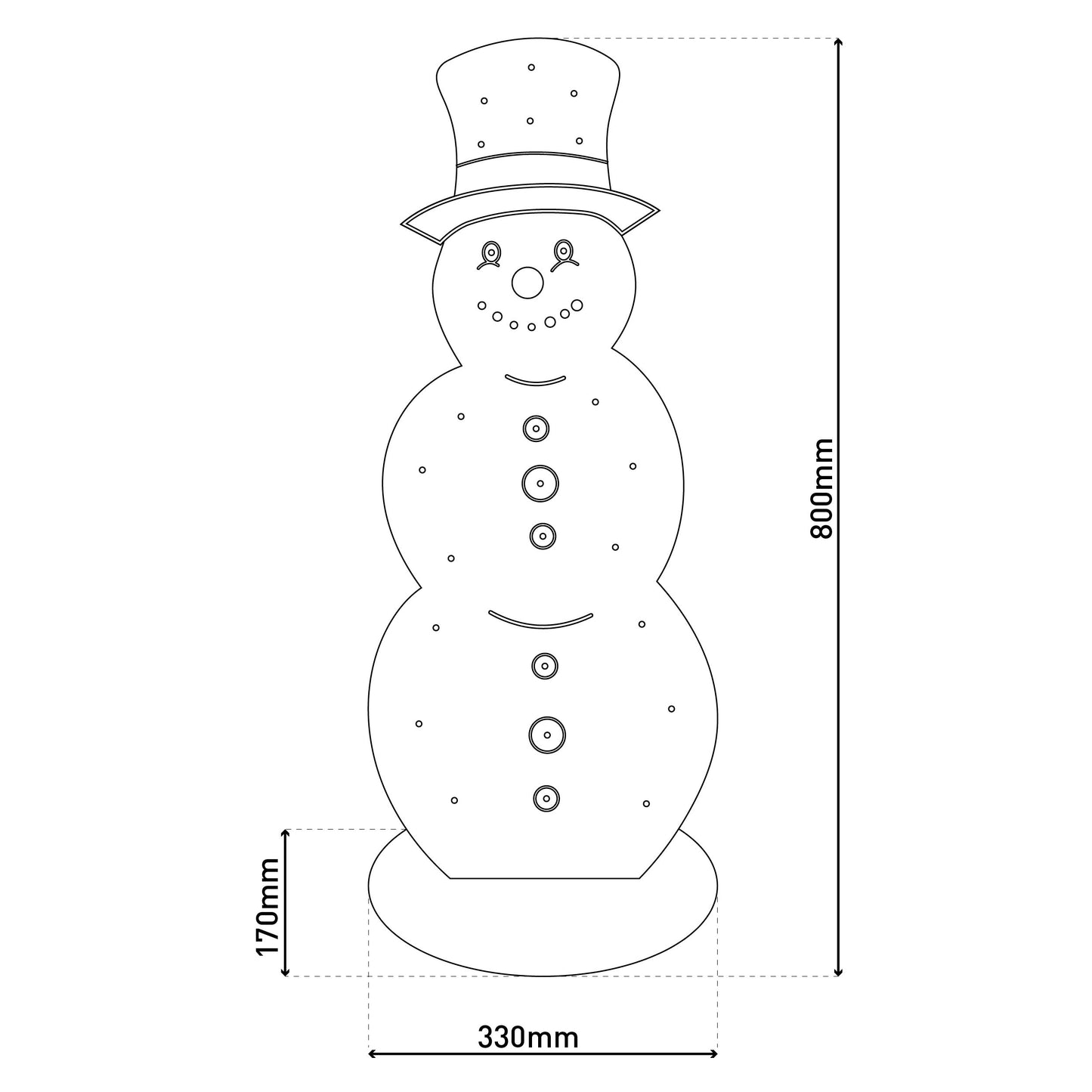 LED-Holz-Dekoleuchte "SNOWY" H:80cm