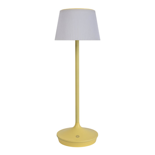 LED / CCT Solar-/ Akkutischleuchte "EMMI" H: 38cm gelb