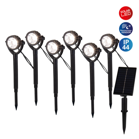 6er-Set Solar-/Erdspieß "NOMI" H: 33cm schwarz