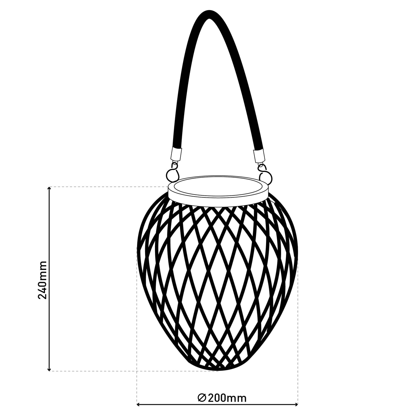 2er-Set Korb-/Solardekoleuchte "CESTO" H: 24cm